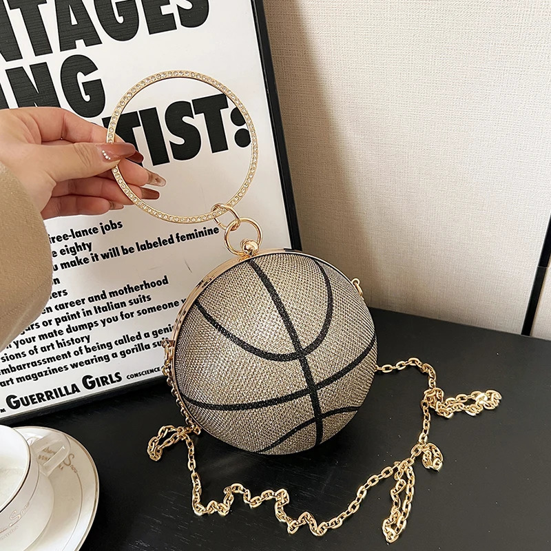 Netizen Little Handbag Womens 2024 Personalized Basketball Bag Celebrity Handbag Small Round Bag Versatile Diagonal St 241023