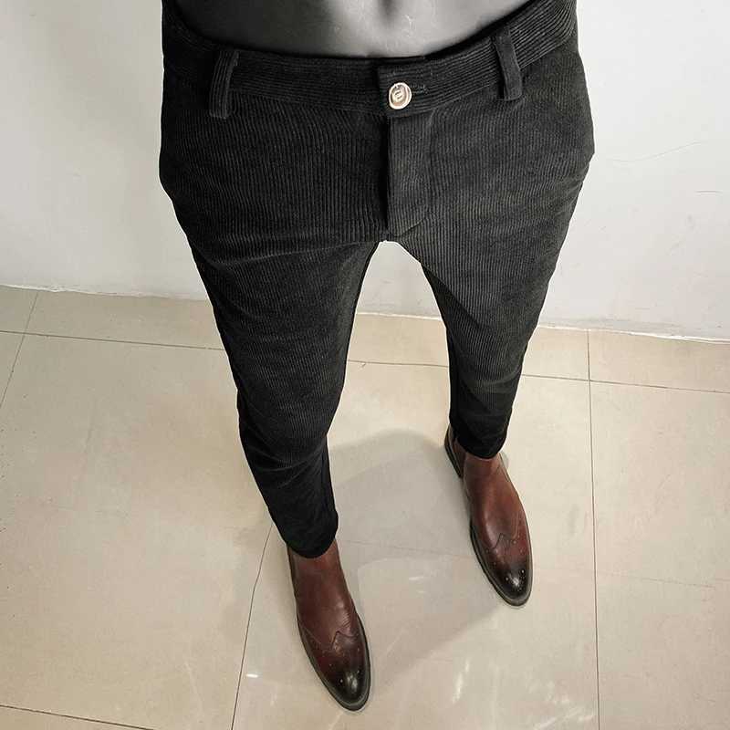 British Style Autumn Winter Business Suit Pant For Men Clothing 2022 Formal Wear Slim Straight Office Casual Trousers StreetwearX241023