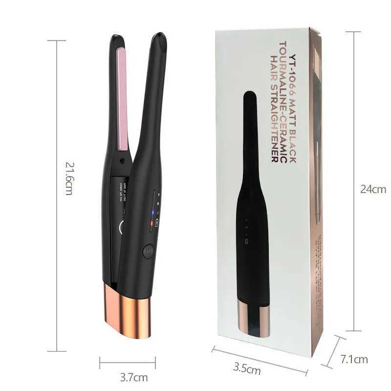 New Arrival Wireless electric straightener rechargeable instant heating curling iron straightening tool Z241022