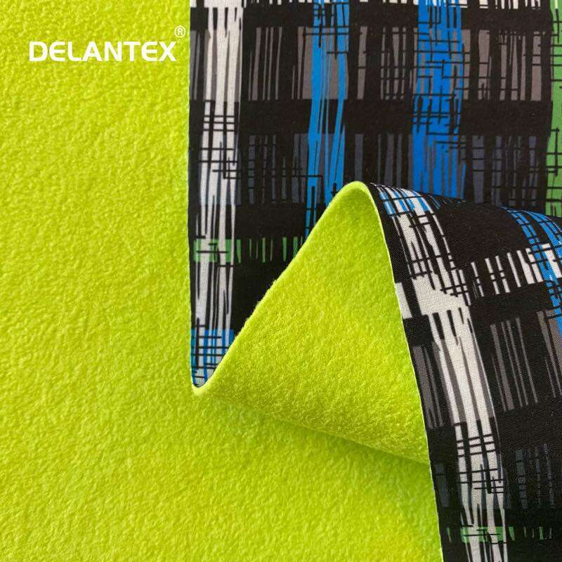 Delantex Water Proof Digital Printed 4 way spandex stretch jacket fabric bonded with micro polar fleece