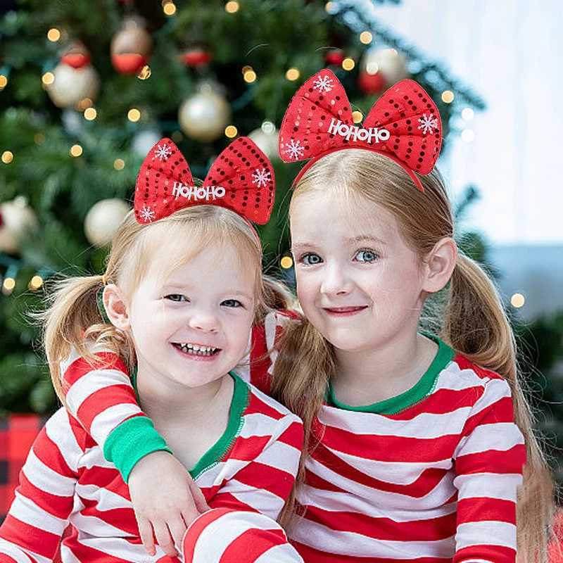 Christmas Headbands Cute Santa Snowman Elk Hair Band Christmas Decorations 2024 New Year Xmas Party Supplies Navidad Kids GiftsX241021