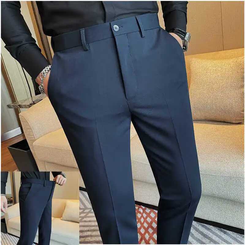 Autumn Winter Business Dress Shirts Men Slim Casual Office Social Suit Pants High-quality Wedding Party Trousers Men ClothingX241023