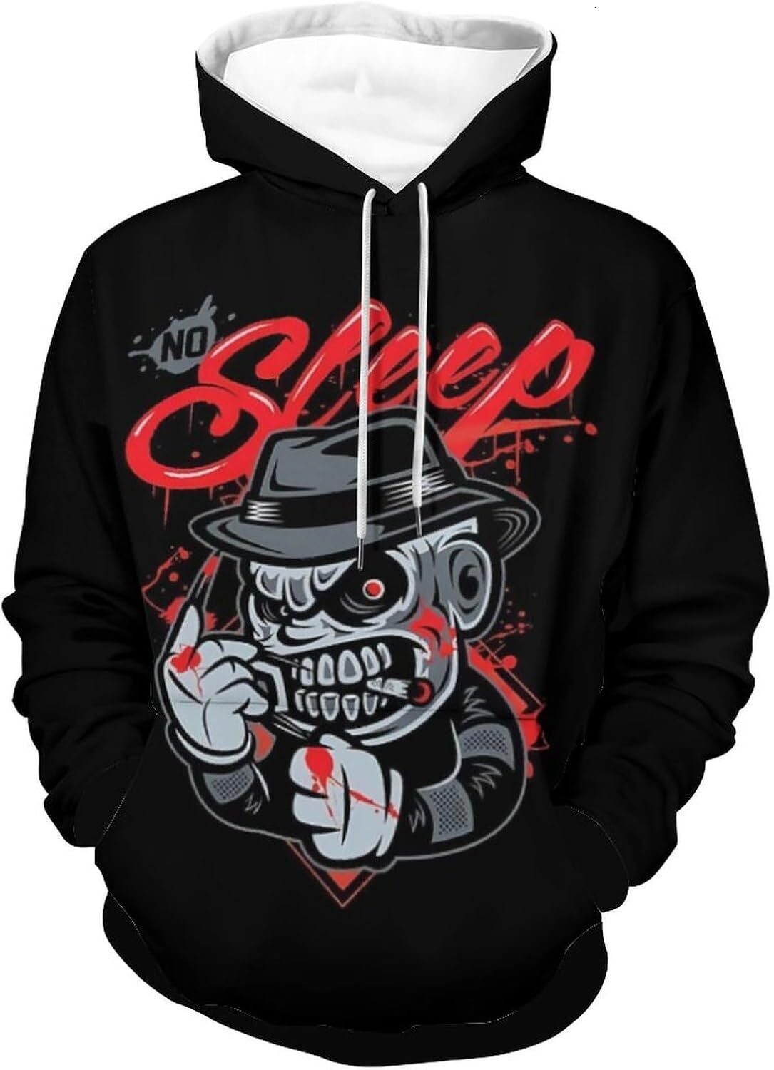 Hoodie for Mens Womens Mens Funny Hoodies Street Graffiti Pullover Hip Hop Casual Hooded Sweatshirt Graphic Hoodies sweatshirt Pullover Long Sleeve Wa