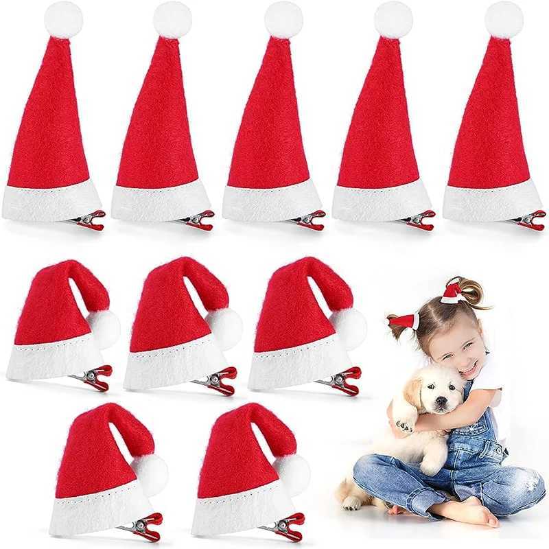 1/2pcs Christmas Hair Clip Xmas Hat Hair Clips Santa Cap Duckbill Clips Cute Mini Hat Hair Barrettes Holiday Hair AccessoriesX241022