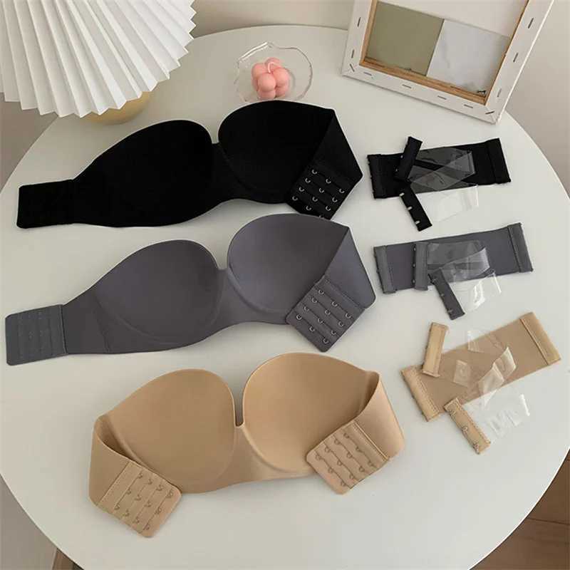 Women Sexy Strapless Bra Invisible Push Up Bras Underwear Seamless Solid Without Straps Bralette LingerieX241022