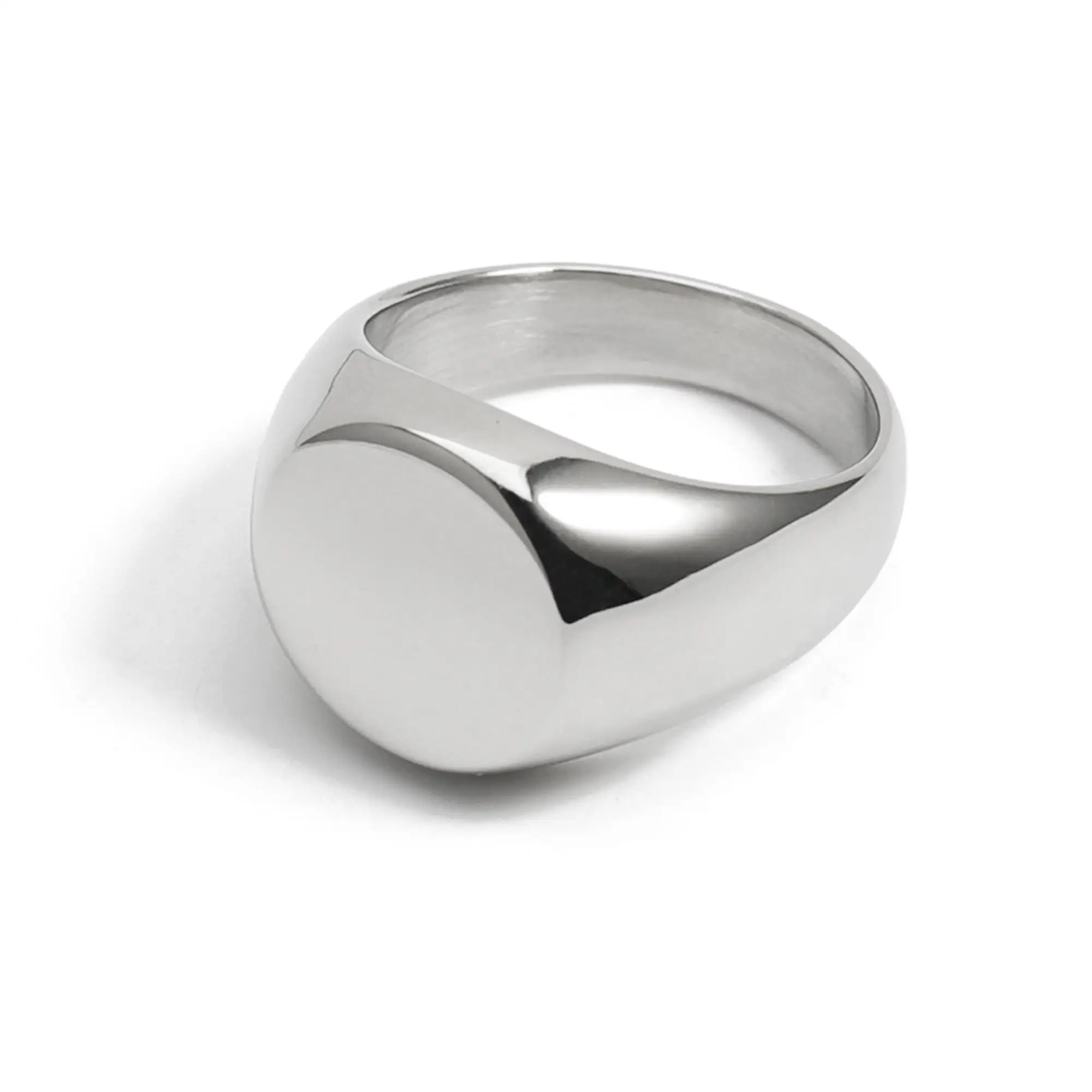 Ring Geometric circle Flat ring Fashion stainless steel punk ring ring
