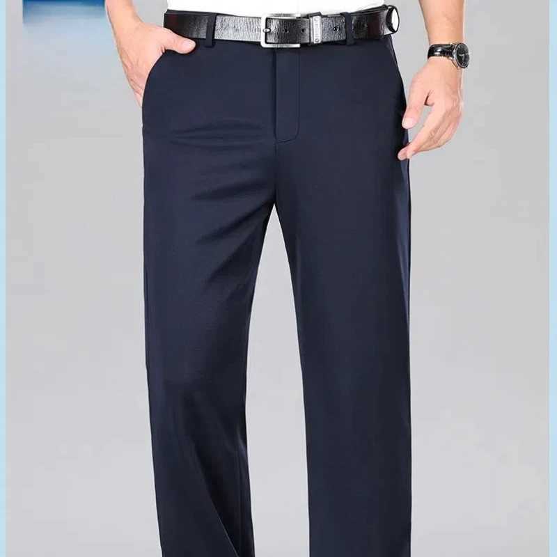 Spring Autumn Solid Color Button Zipper Pockets Mens Clothing Casual Formal Pencil Trousers Trouser Suits Boyfriend PantsX241023