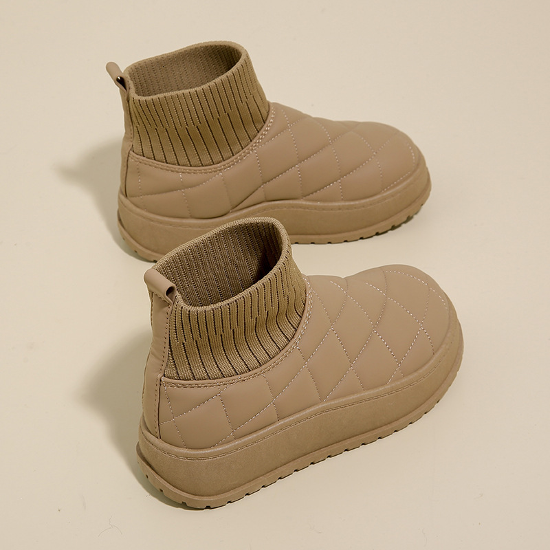 Velvet high top snow boots for women winter new student version warm casual cotton shoes trendy