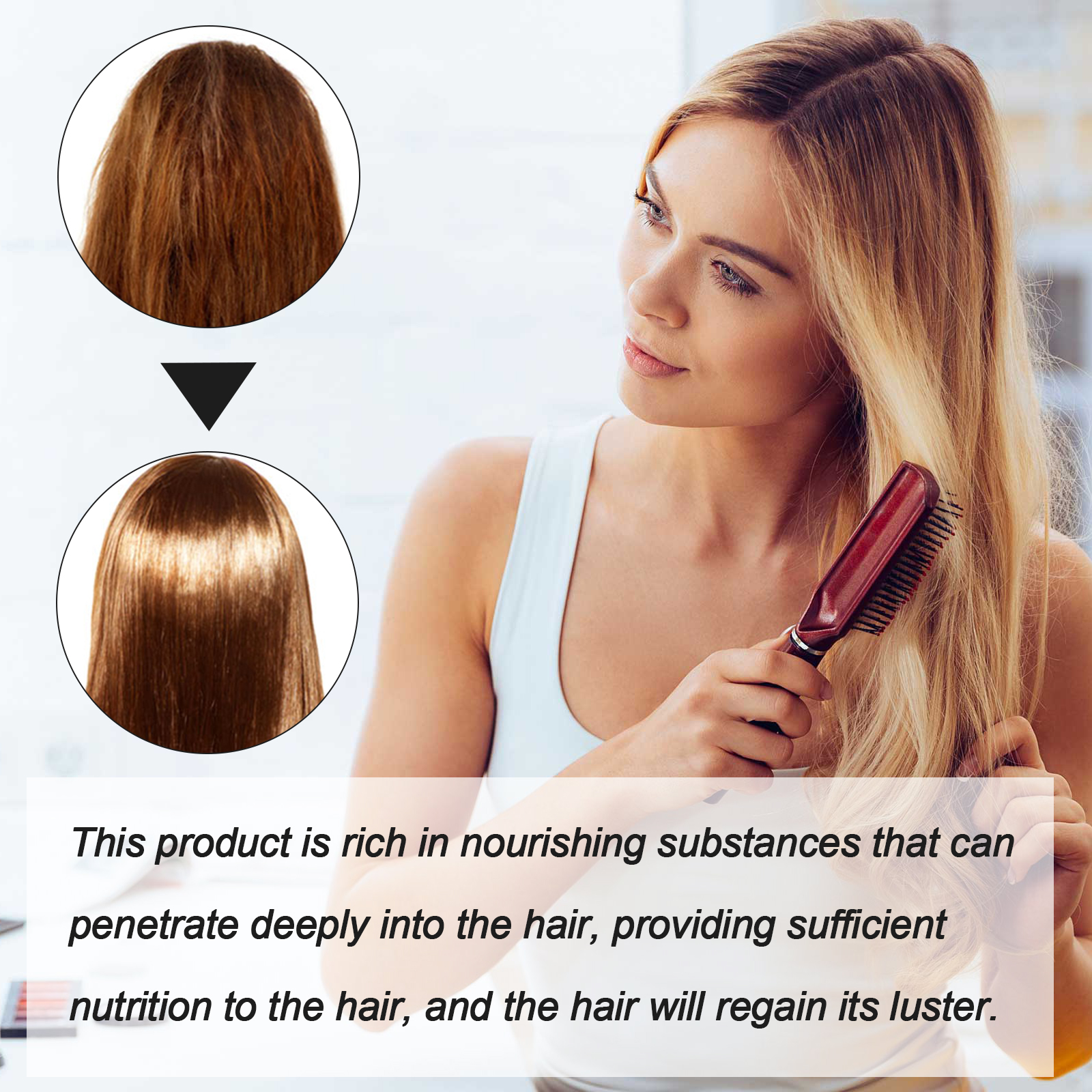 US stock EELHOE Hair Straightening Mousse Smooth Hair Care to Smooth frizz Split Repair damaged hair Care Cream