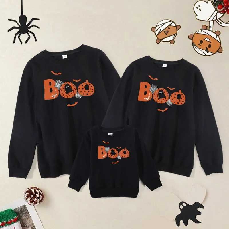 Halloween Sweatshirts Family Matching Outfits Casual Pumpkin Family Hoodies Parent-child Family Look Childrens Clothing AutumnXJ241008