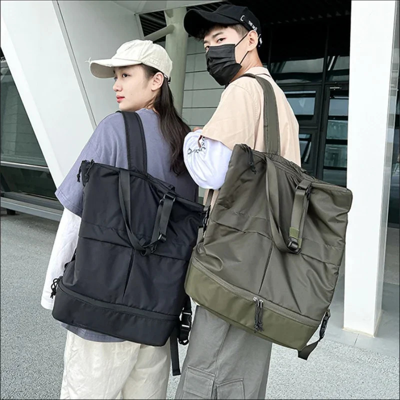 Womens backpack large capacity unisex backpack nylon waterproof sports bag trend school bag portable leisure travel handbag 241023