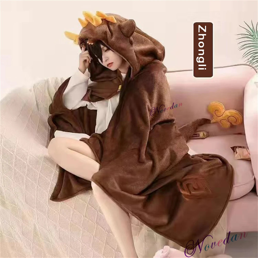 Genshin Impact Xiao Hutao Ghost Wanderer Traveler Kazuha cosplay blanket cape Cape Town funny wool pajamas anime costume hoodie 241023