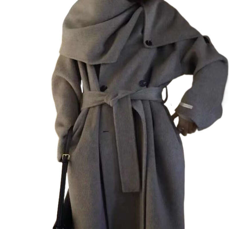 JXNH Scarf Double-Sided Cashmere Coat For Women,Autumn Winter New Loose And Versatile Wool Fabric Jacket