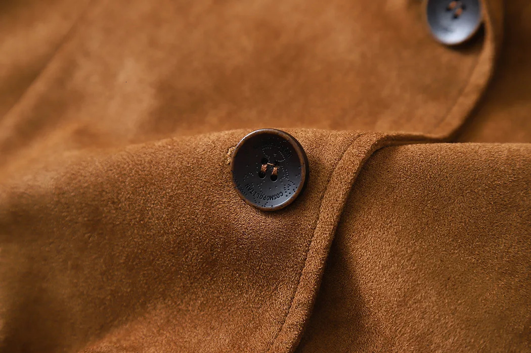 Autumn Womens Jacket Flip Collar Long Sleeve Suede Top Womens Jacket Single Button Top 241023
