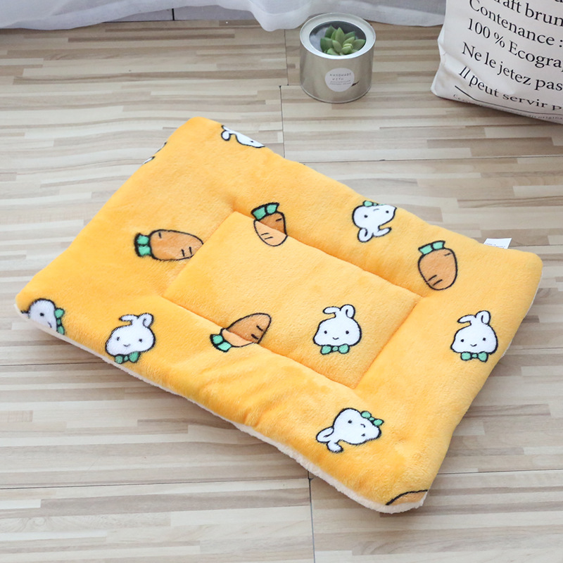 Thickened plush cushion cat litter cat sleeping mat kennel coral velvet dog blanket cotton pad warm nest pad