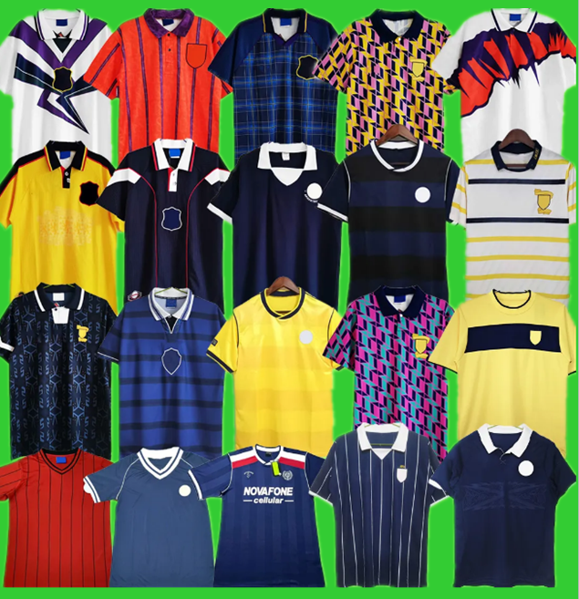 World Cup FINAL Scotland Retro Soccer Jerseys 1982 1986 1988 1989 1990 1992 1993 1994 1996 1998 2000 2002 2012 STRACHAN DALGISH McCOIST classic Vintage Football Shirt