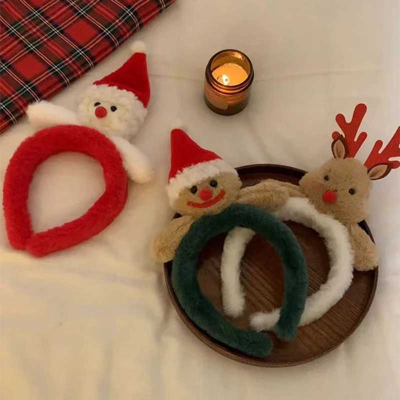Cute Christmas Headband Cartoon Santa Claus Snowman Elk Rabbit Hair Band Gifts Happy New Year 2024 Merry Christmas Headwear GiftX241022