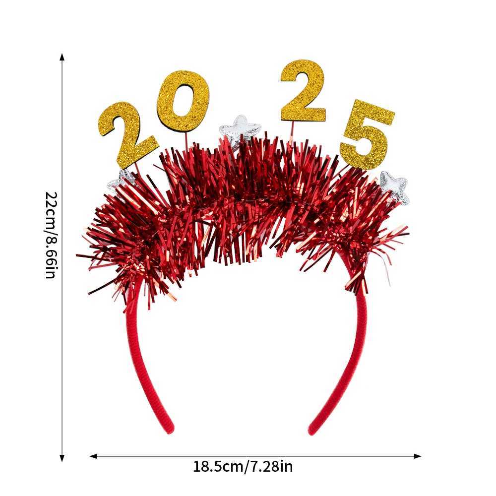 New Year 2025 Letter Hair Hoop happy New Years Eve Festival Party Decoration Headband Christmas Party Headwear for Kids AdultsX241021