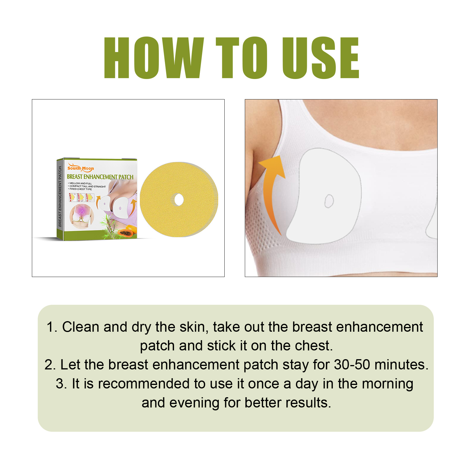 US Stock South Moon Breast Lift Patch Bust Firming Anti-Sagging Gathering Breathable Plumping Beauty Breast Patch