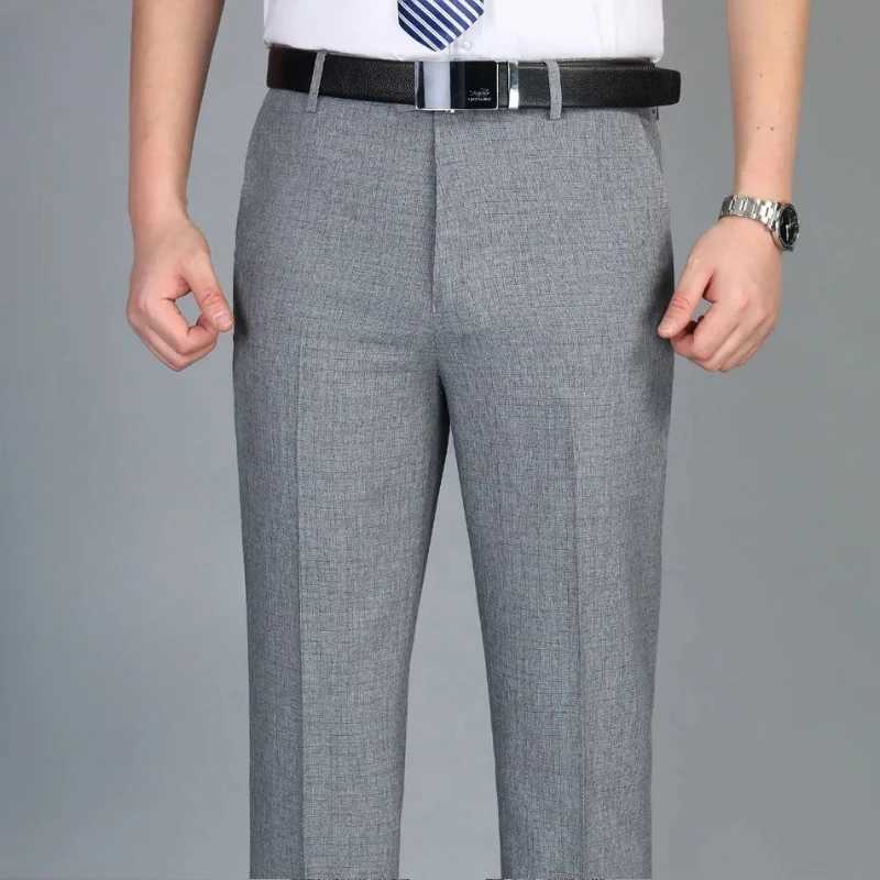 Straight Mens Summer Pants Social Tailoring Cotton Business Linen Male Suit Trousers Elegant Dress Clothing Premium 2024X241023