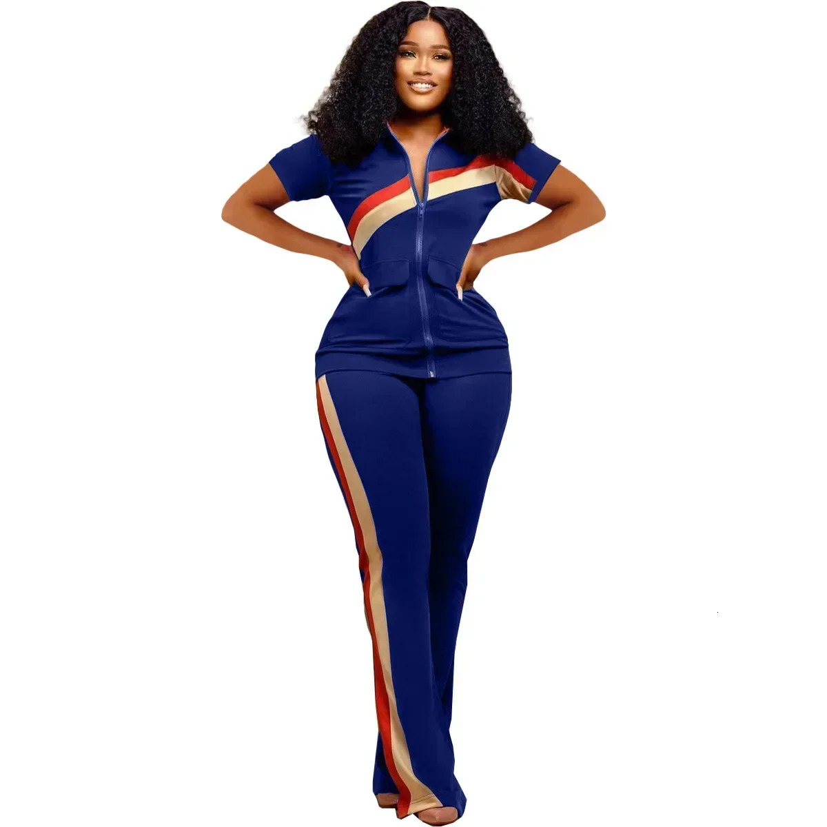 Tracksuit womens pants set two-piece set autumn and winter zipper jacket top set jogging retro patch workwear set Y2k streetwear 241023