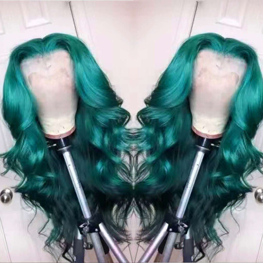Pink WIF Wave Synthetic Lace Front Wig Long Body Teal Green Heat Fiber Wigs Fashion Women Makeup Cosplay Blonde Hair s
