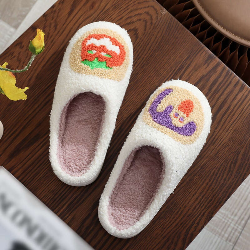 Christmas Elk Cotton For Women Men Winter Cute Cartoon Slippers Indoor Non Slip Couple or Slides Home Plush Shoes