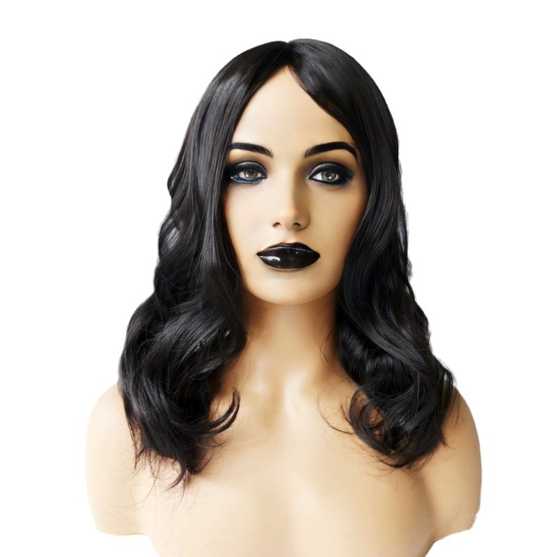 African wig female long curly hairstyle middle part big wave curly hair female synthetic fiber headpiece