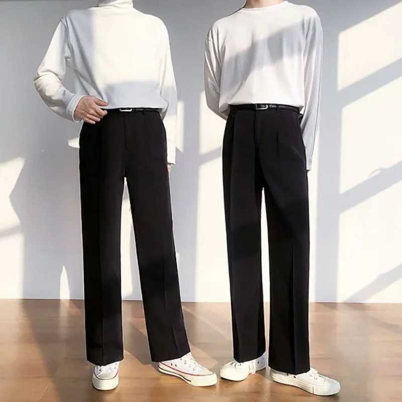 Baggy Suit Trousers Solid Color Brown Mens Summer Pants Vintage 2024 Dress Fashion Luxury High Quality New in Ele UpX241023