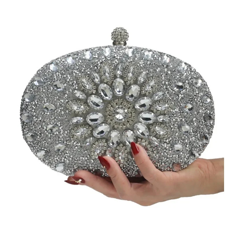Womens dinner bag fashionable sunflower inlaid diamond banquet handbag evening dress bag 241023