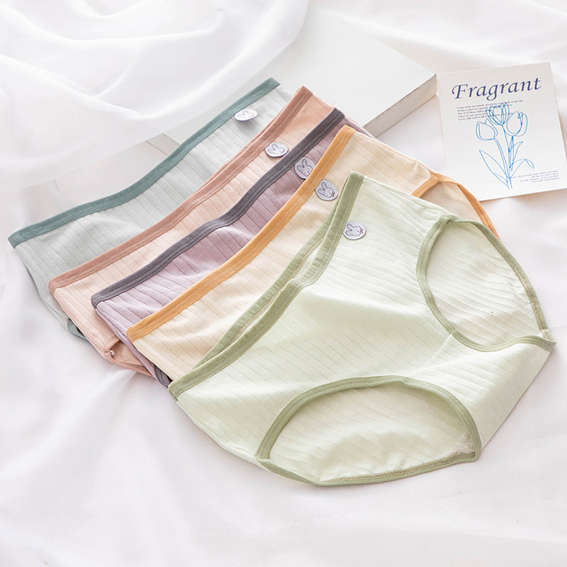 2025 New designer cotton women s underwear comfortable seamless underwear embroidered badge underwear solid color gerie mid waist fashion girl underwe