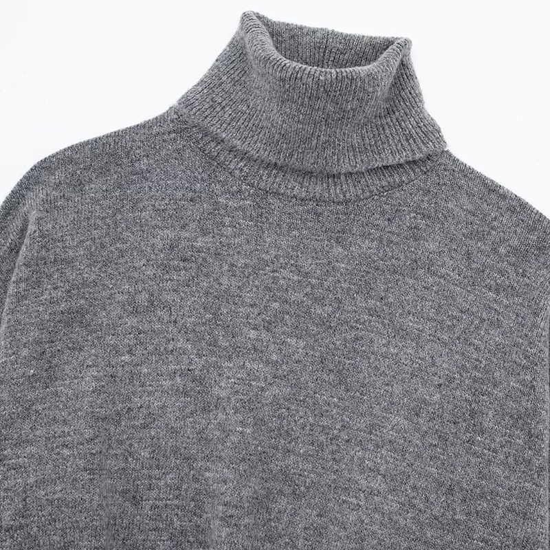Casual Knitted Sweater Collar High Grade Grey Floral Top Womens Fashion Womens Long Sleeve Warm Clothing 241022