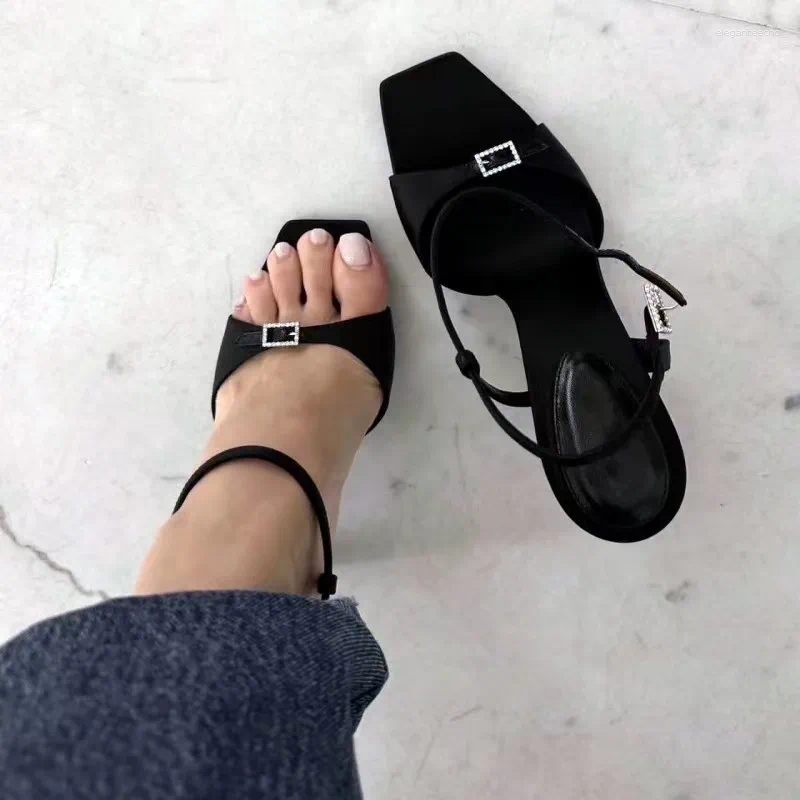 2025 S Fashion Designer Sandals Women S Shoes Sexy Summer Square High Heeled Head Stiletto Nightclub Platform