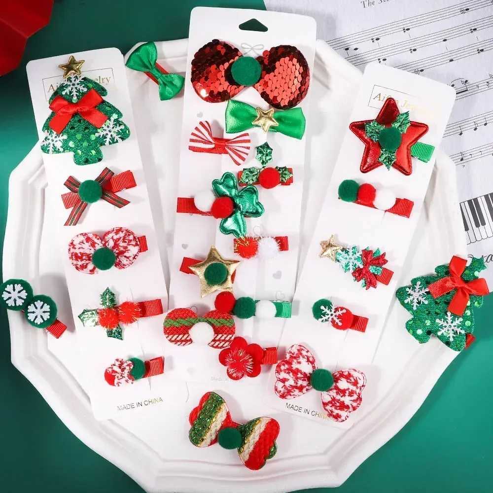 5pcs/set New Christmas Hairpin Christmas Tree Snowflake Hair Clips Party Headwear Festival Girls Baby Hair Accessories GiftsX241022