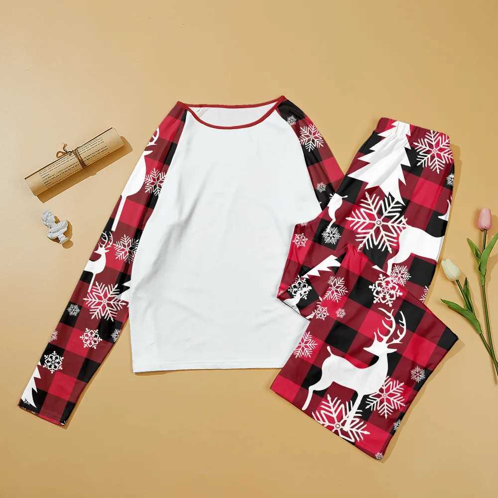 Home Clothes Parent-child Matching Outfits Sublimation Blanks Polyester Long Sleeves For Heat Transfer Print Xmas Pajamas SuitXJ241008