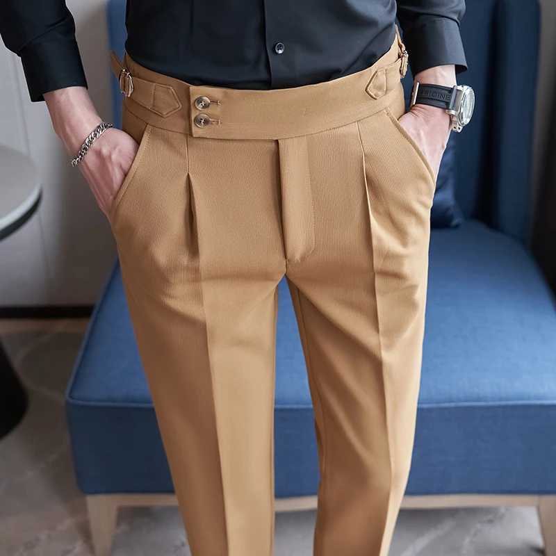 Blue Green Suit Pants Mens Fashion Slim Dress Trousers White Black Khaki Pantalones Hombre Fall/Winter Male Pant Asian SizeX241023