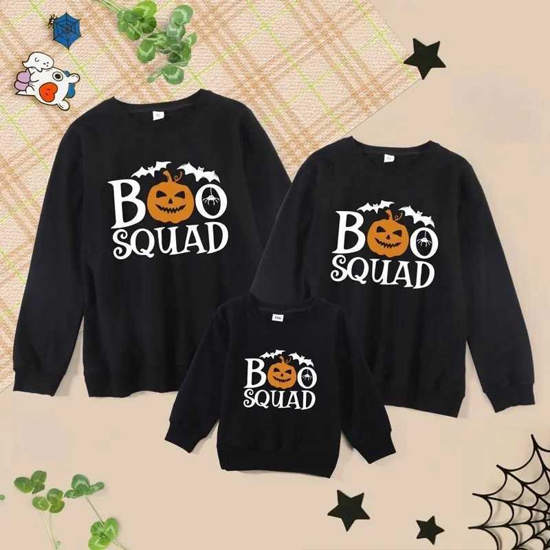 Halloween Sweatshirts Family Matching Outfits Casual Pumpkin Family Hoodies Parent-child Family Look Childrens Clothing AutumnXJ241008