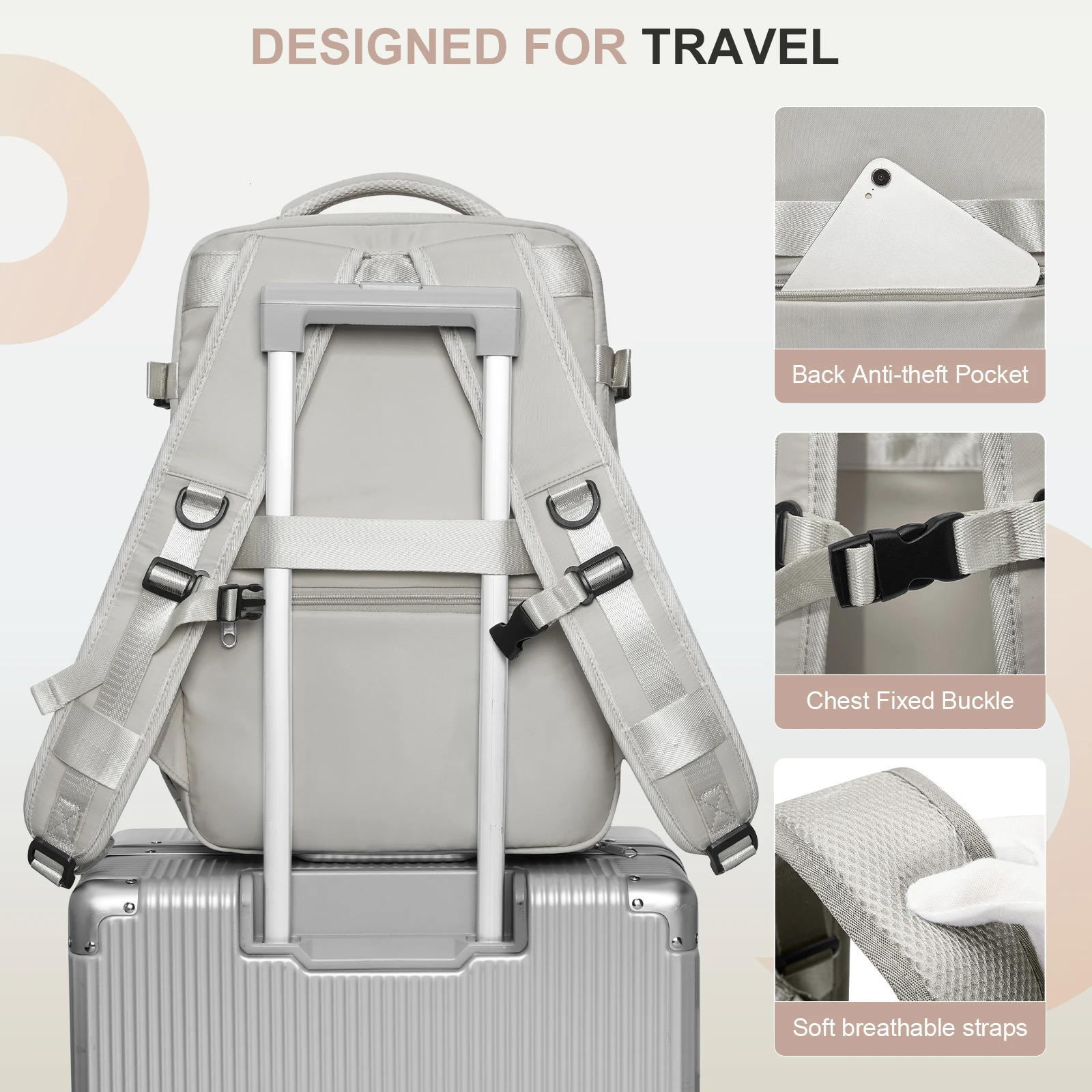 Travel backpack womens laptop bag university student school bag waterproof nylon backpack large capacity mens backpack 241023