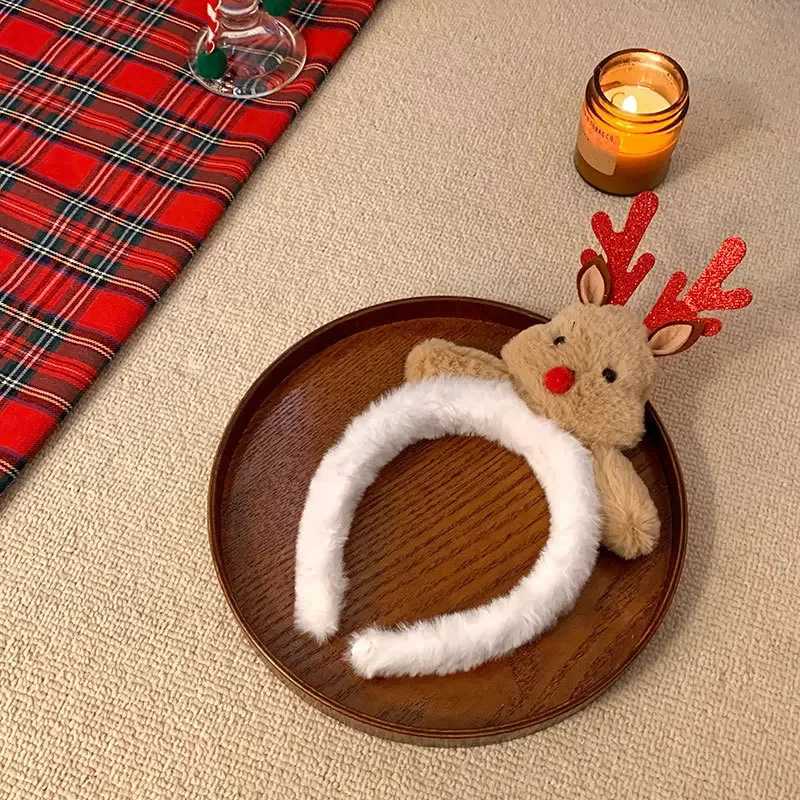 Cute Christmas Headband Cartoon Santa Claus Snowman Elk Rabbit Hair Band Gifts Happy New Year 2024 Merry Christmas Headwear GiftX241022