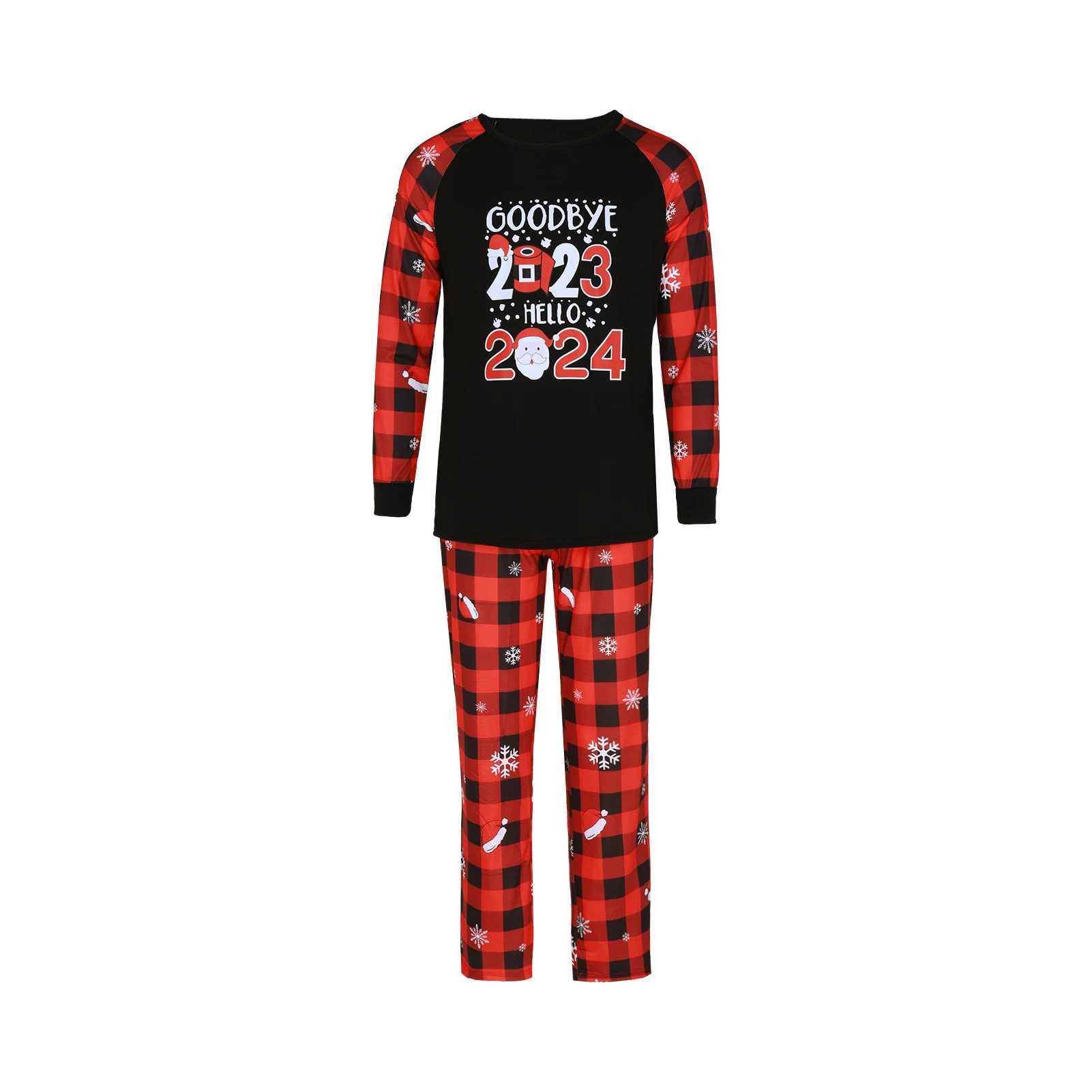 2 Piece Parent-Child Outfits Cute Christmas Family Pajamas Set Casual Red Plaid Holiday Nightwear Pjs for Baby Kids Teens AdultsXJ241008