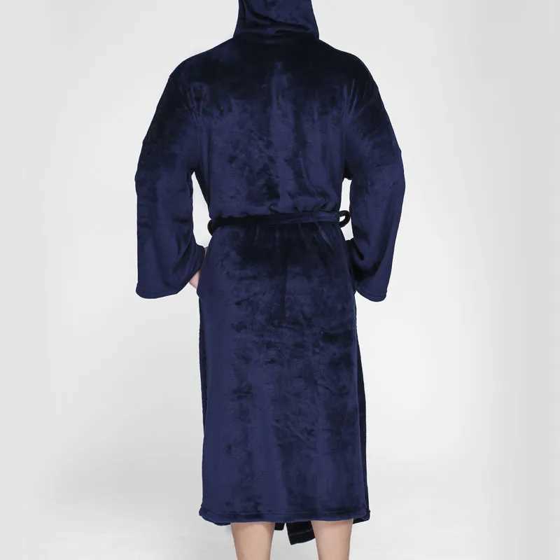 Mens Winter Plus 10XL 12XL Long Flannel Fce Bathroom Kimono Warm Bath Robe Mens Comfortable Robe Night Spwear W241023