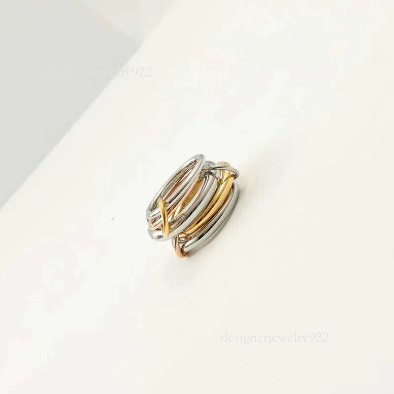 Designer Gold Sterling Silver Multi-Ring Set by Spinelli Kilcol - Elegant Mother's Jewelry with Halley Gemini Bands