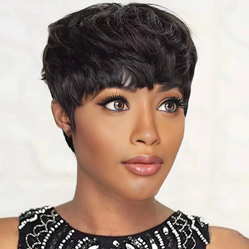 Wig short hair type African wigs black short hair mechanism full head
