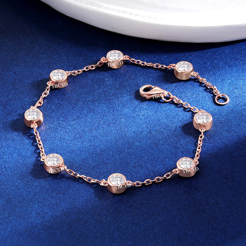 TBCYD 4MM D Colored Bubble Bracelet for Women S925 Silver Laboratory Diamond GRA Certified Bracelet Exquisite Jewelry Gift 240929