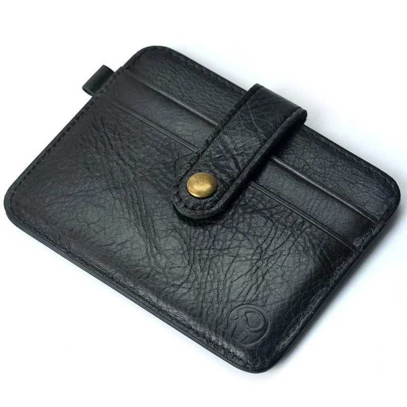 Mens leather ultra-thin wallet mens small wallet mini wallet thin pocket mens wallet card holder Z250411