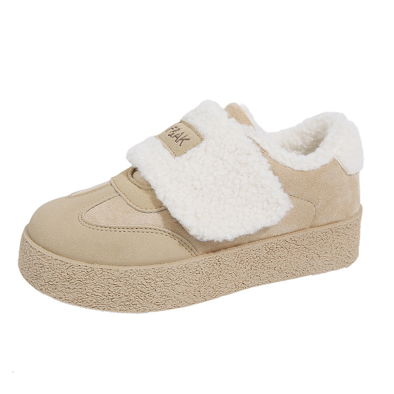 training in winter, with plush insulation women, trendy student casual sports cotton shoes for women