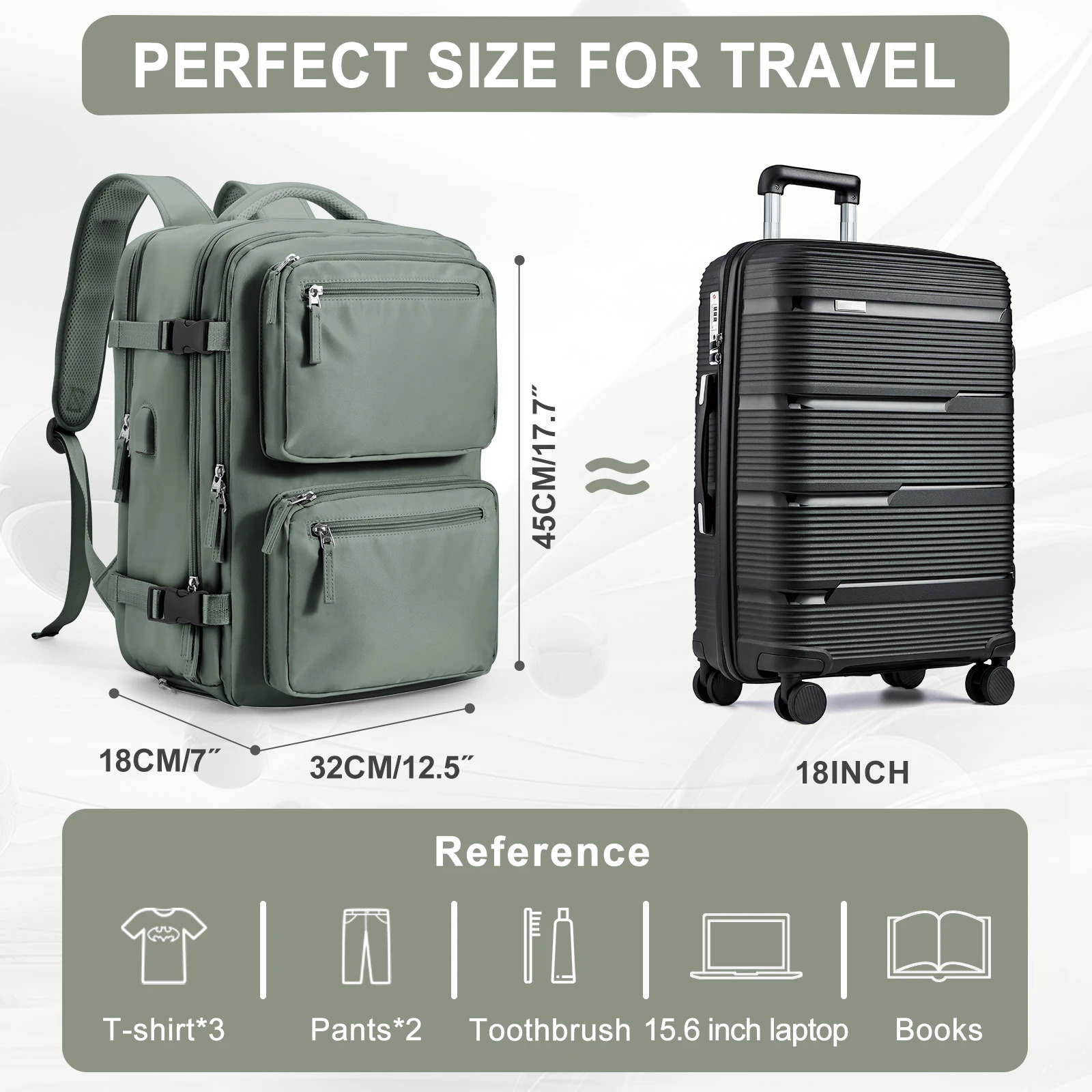 Large travel backpack with USB charging anti-theft backpack 241023