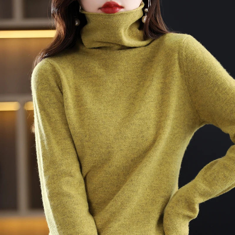 Tailor Sheep 100 Pure Merino Wool Cashmere Sweater Womens Turtleneck Pullover Casual Knit Top Autumn Winter Jacket Long Sleeve 241021