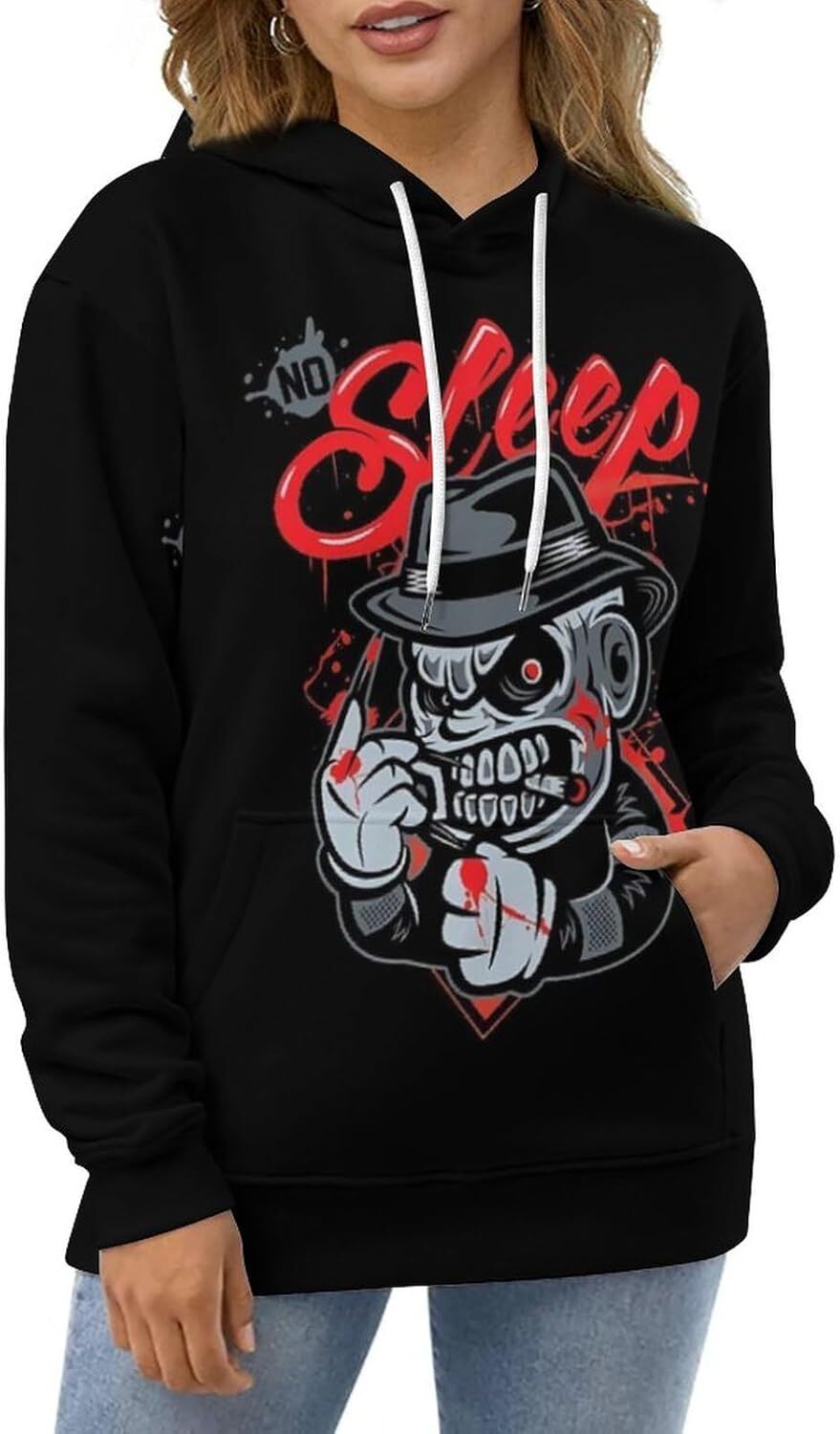 Hoodie for Mens Womens Mens Funny Hoodies Street Graffiti Pullover Hip Hop Casual Hooded Sweatshirt Graphic Hoodies sweatshirt Pullover Long Sleeve Wa