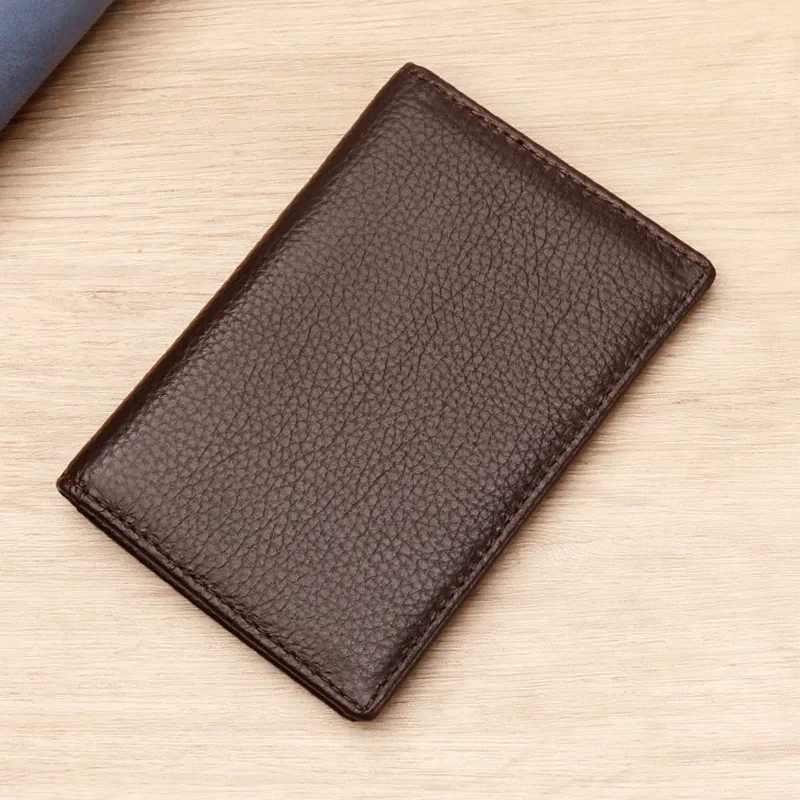Rfid Multi Leather Mens Card Clip Wallet Ultra Thin Document Mens Rfid Blocking Card Clip Z250411